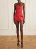 Meet Me At Midnight corseted silk-faille mini dress