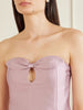 Charlotte strapless bow-detailed satin mini dress