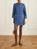 VLogo embellished denim mini dress