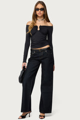 Halle Curved U Off Shoulder Top