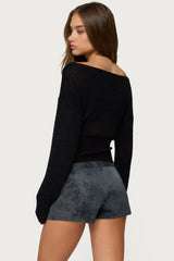Tezi Boat Neck Light Knit Top