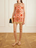 Valencia printed fringed linen mini dress