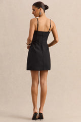 Veda | Black Square-Neck Mini Dress